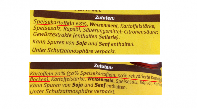 Zutaten, Henglein Kartoffel-Gnocchi und Henglein Gnocchi Zutaten, Henglein Kartoffel-Gnocchi und Henglein Gnocchi