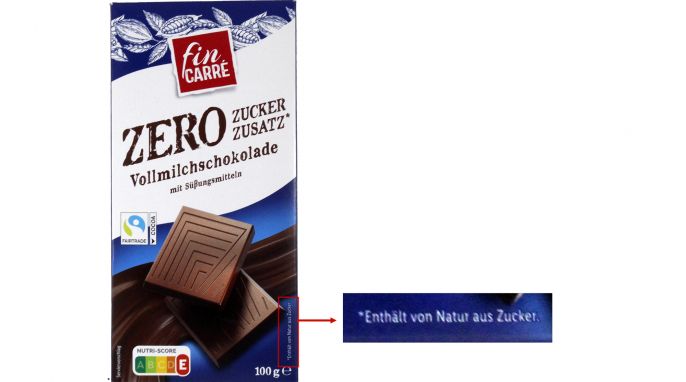 Werbung, Fin Carré Zero Zuckerzusatz* Vollmilchschokolade Werbung, Fin Carré Zero Zuckerzusatz* Vollmilchschokolade