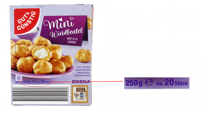 Füllmenge, Edeka Gut & Günstig Mini Windbeutel Füllmenge, Edeka Gut & Günstig Mini Windbeutel