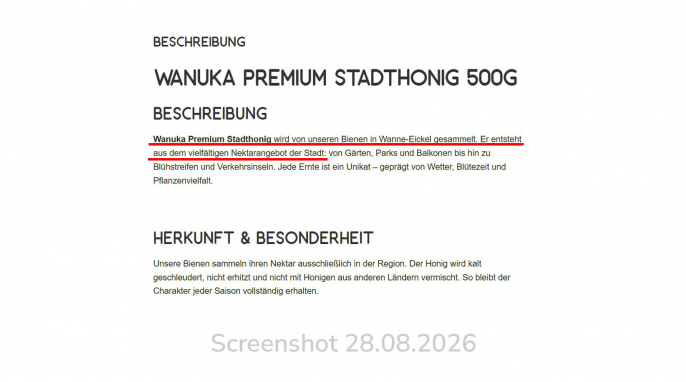Beschreibung und Herkunft, Wanuka Premium Honig, wanuka.de, 28.08.2026 Beschreibung und Herkunft, Wanuka Premium Honig, wanuka.de, 28.08.2026