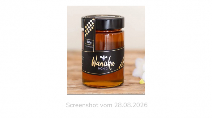 Wanuka Honig, wanuka.de, 28.08.2026 Wanuka Honig, wanuka.de, 28.08.2026