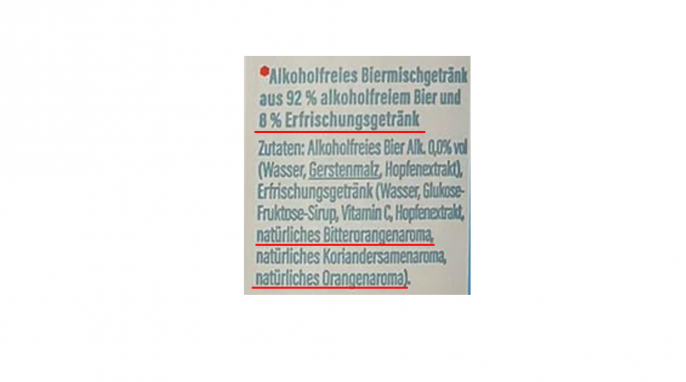 Bezeichnung + Zutaten, Gaffel Zer0,0 Bezeichnung + Zutaten, Gaffel Zer0,0