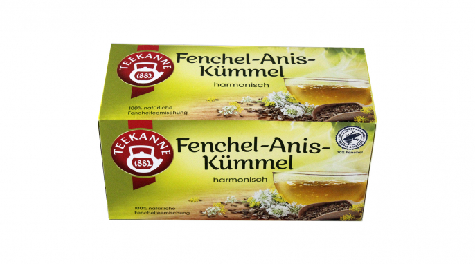 Verpackung Teebeutel, Teekanne Fenchel-Anis-Kümmel