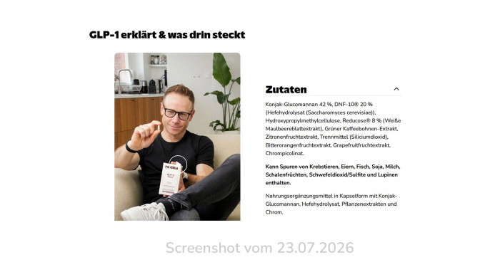 Rocka GLP-1 Boost, rockanutrition.de, 23.07.2026 Rocka GLP-1 Boost, rockanutrition.de, 23.07.2026