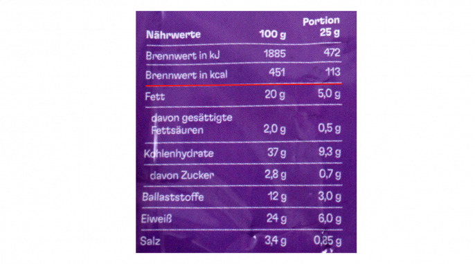 Nährwerte, hello taste beanbites Salt & Vinegar Nährwerte, hello taste beanbites Salt & Vinegar