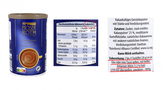 Moser Roth Trink Kakao Typ Fein, 2025 Moser Roth Trink Kakao Typ Fein, 2025