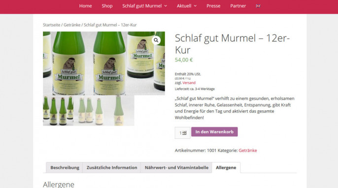 Angebot, 12er-Kur – Schlaf gut Murmel, schlafgutmurmel.eu, 10.01.2019