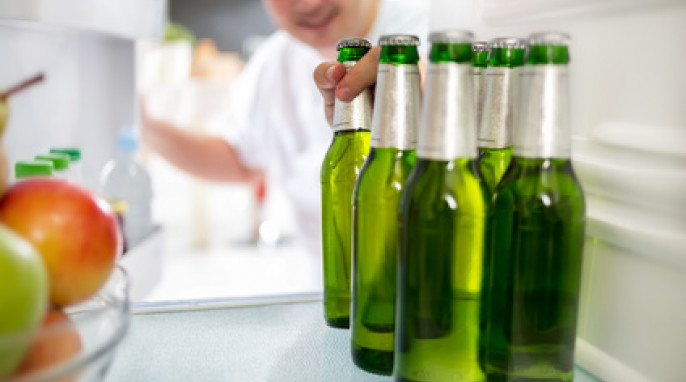 Bierflaschen im Kühlschrank