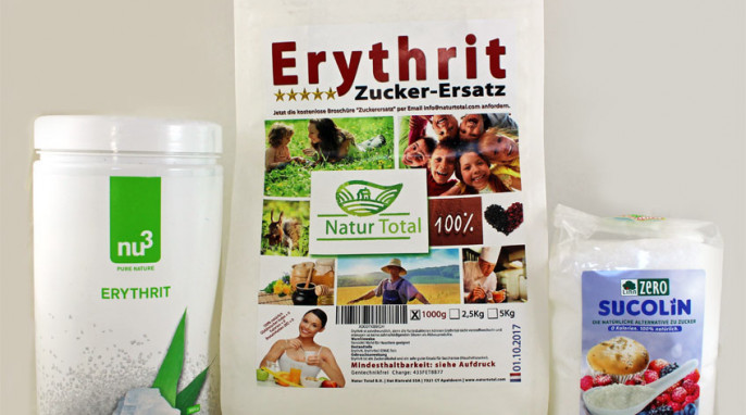 Verschiedene Erythrit-Produkte