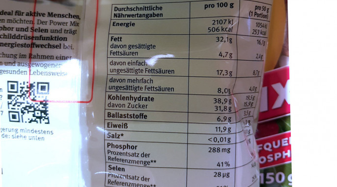 Nährwerte, Kluth Fit Food Power-Mix 