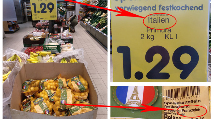 Kartoffeln Netto - unterschiedliche Herkunftsangaben