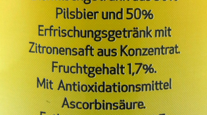 Zutaten, Welde Natur Radler