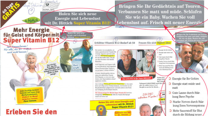 Werbeprospekt „Dr. Hittich Mehr Energie für Geist und Körper mit Super Vitamin B12“, Beilage Zeitschrift „Wohnen  – Das Magazin für  Bauen, Einrichten und Lebensart“ der BHW, 2. Quartal 2015