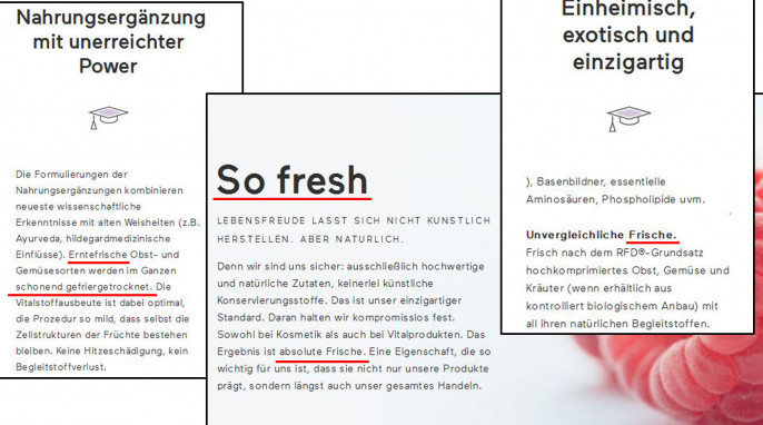 Werbung, für Ringana-Produkte auf ringana.de, Screenshot vom 11.04.2016