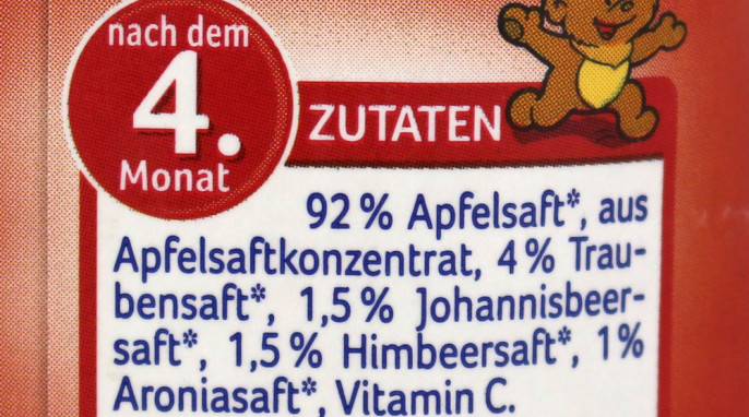 Zutaten, Babydream Rote Früchte