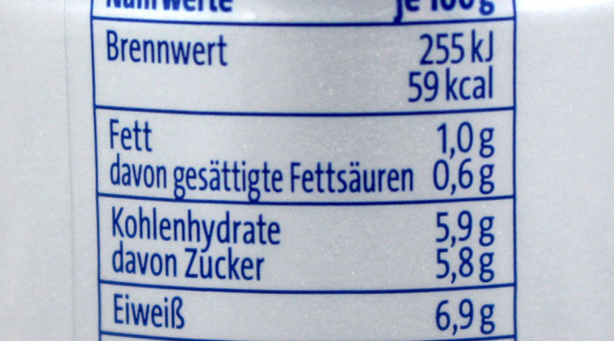 Nährwerte, Bauer Protein Drinks, Beispiel Sorte Schoko