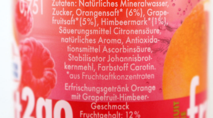 Zutaten und Bezeichnung, Frankenbrunnen Fruit2go