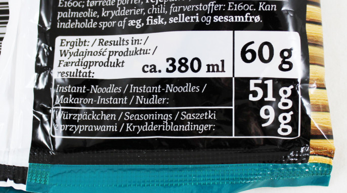 Füllmenge, Bon Asia Instant Noodles Shrimp Flavour