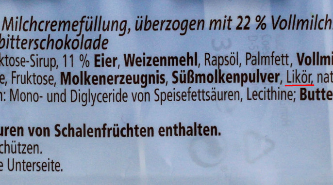 Bezeichnung + Zutaten, Conradl Mon Café 6 Milch Kuchenriegel