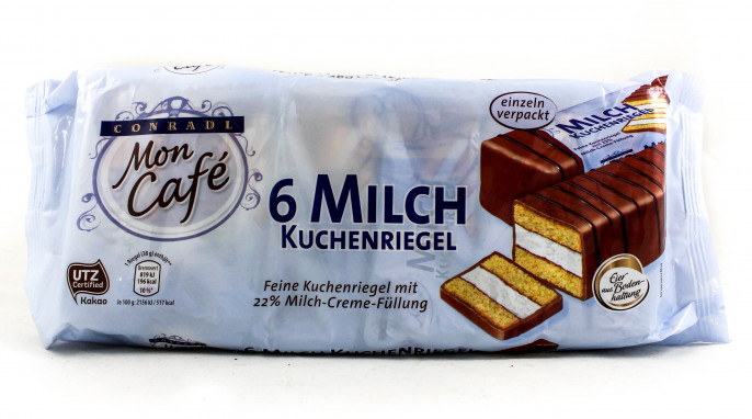 Conradl Mon Café 6 Milch Kuchenriegel