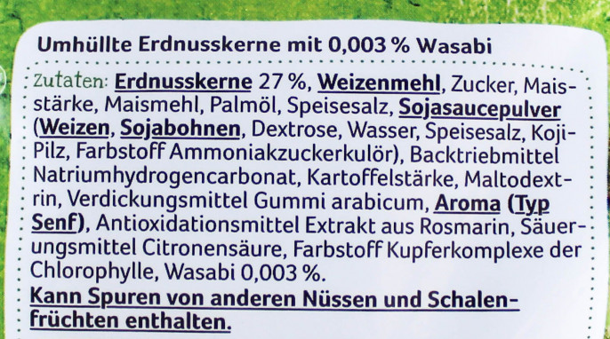 Zutaten, REWE Beste Wahl Wasabi Erdnüsse  