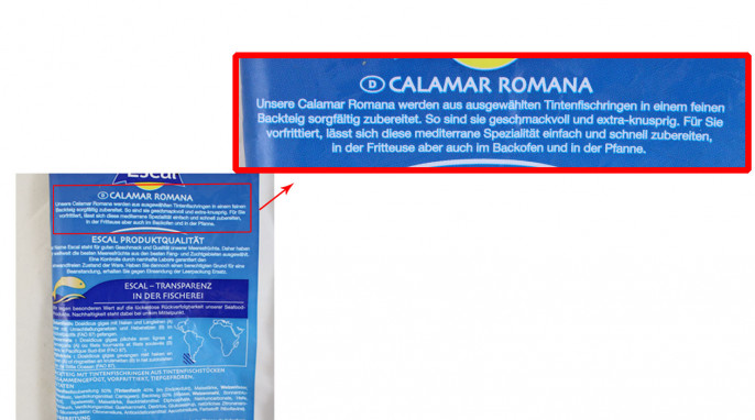 Rückseite, Escal Calamar Romana