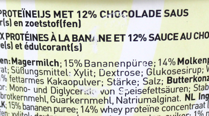 Zutaten, Pro Delight Banana Bang Protein Eis