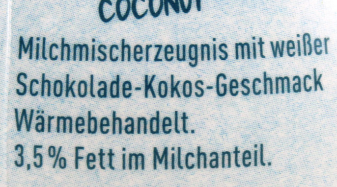 Bezeichnung, Müllermilch Shake White Choc & Coconut  