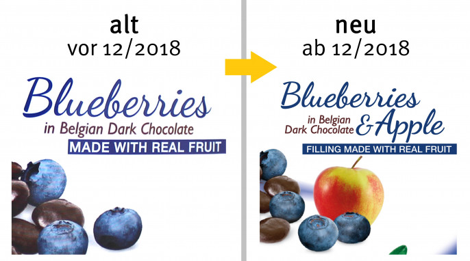 alt: Abbildung, Guylian Blueberries, vor 12/2018, neu: Abbildung, Guylian Blueberries & Apple, ab 12/2018
