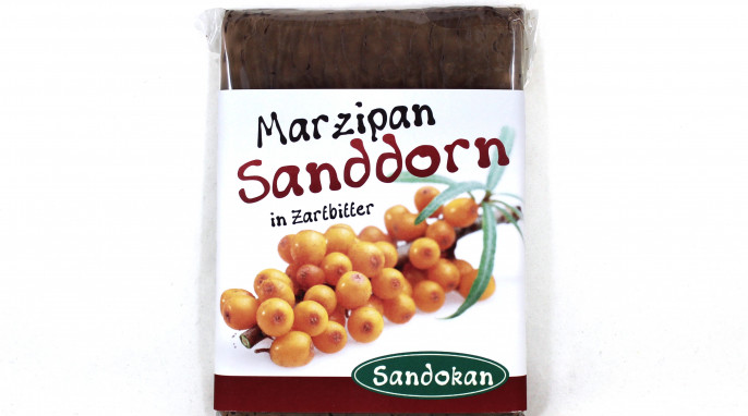 Sandokan Marzipan Sanddorn in Zartbitter