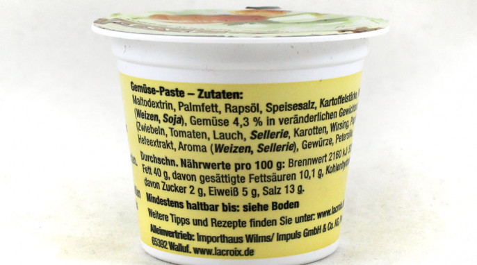 Zutaten, Lacroix Gemüse-Paste