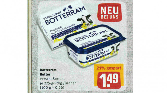 Ausschnitt, Angebot „Botterram Butter“, Prospekt Rewe Dein Markt, KW 52 ab 24.12.2018