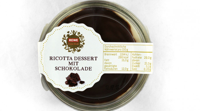 Rewe Feine Welt Ricotta Dessert mit Schokolade 