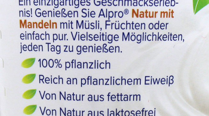 Beschreibung Alpro Natur mit Mandeln