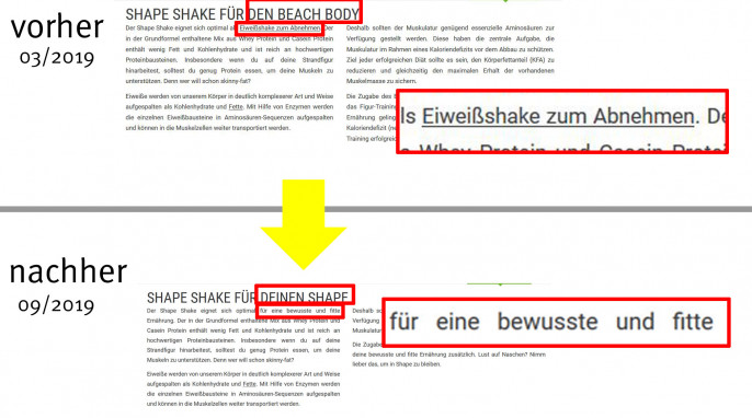 Hintergründe , foodspring Shape Shake, foodspring.de 05.03.2019; neu: 27.09.2019