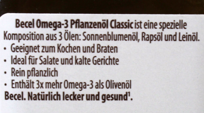 Werbung, Becel Omega-3 Pflanzenöl