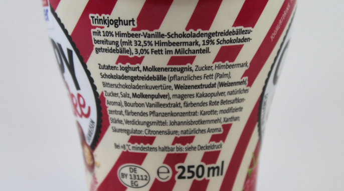 Füllmenge, Bauer Crispy Shake Himbeer Vanille