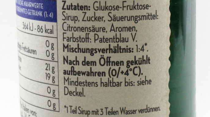 Zutaten, Zuegg Waldmeister Sirup