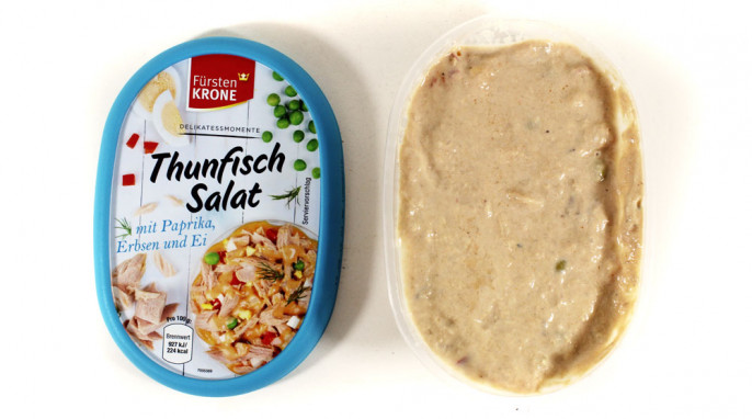 Fürstenkrone Thunfisch Salat mit Paprika, Erbsen und Ei