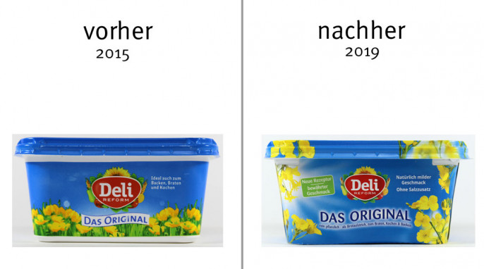 alt: Deli Reform Das Original, 2015; neu: Deli Reform Das Original, 2019 Werbung Deli Reform Das Original, 2019