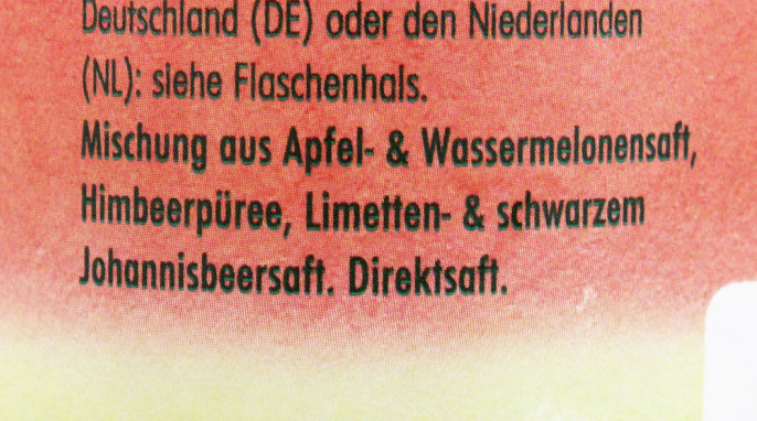 Bezeichnung, Innocent Direktsaft Wassermelone, Himbeere, Apfel & Limette