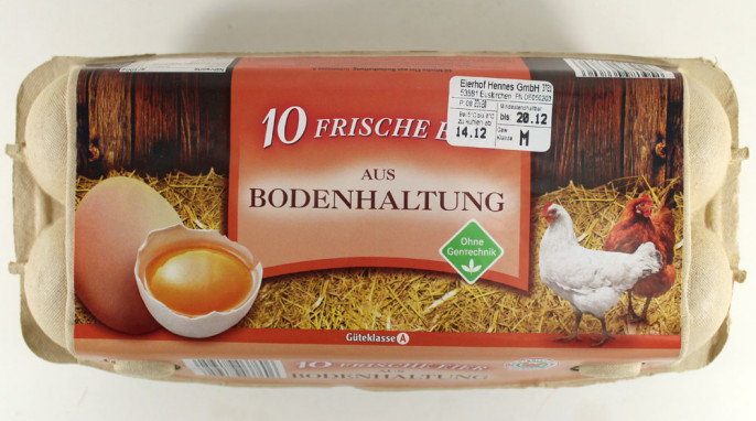 Eierhof Hennes 10 frische Eier aus Bodenhaltung