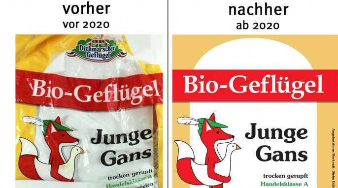 alt: Dithmarscher Geflügel Junge Gans, vor Charge 34100/2020; neu: ab Charge 34100/ 2020