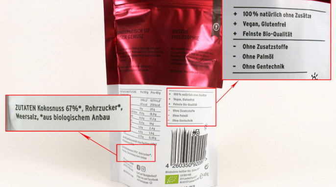 Zutaten + Werbung, Heimatgut Original Kokoschips