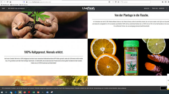 Herstellung, LiveFresh Cannabis Shot, livefresh.de 09.01.2020