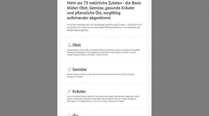 Werbung, Zutaten LaVita, lavita.de, 30.01.2020 