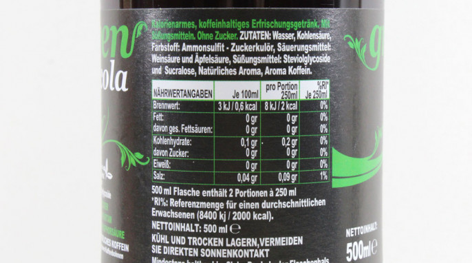 Zutaten, Green Cola 