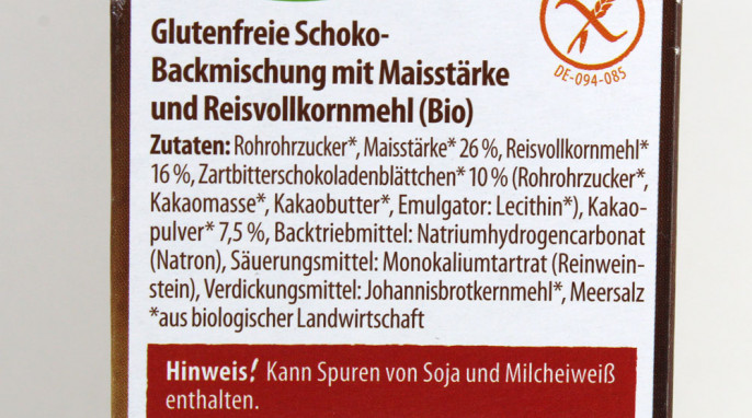 Zutaten, Alnavit Bio Schoko Backmischung