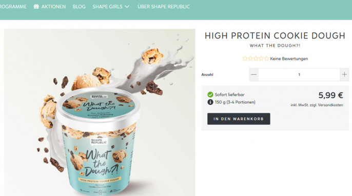 Angebot, High Protein Cookie Dough, shape-republic.com, 08.04.2020