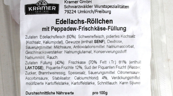 Zutaten, Kramer Schwarzwald PicNic Edellachsröllchen 